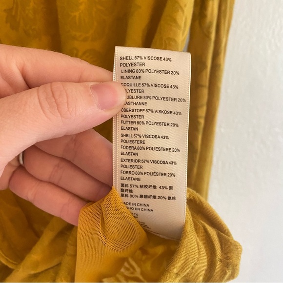 Maeve Lydia Wickeltop Gold Long Sleeve Wrap Blouse - Picture 7 of 8